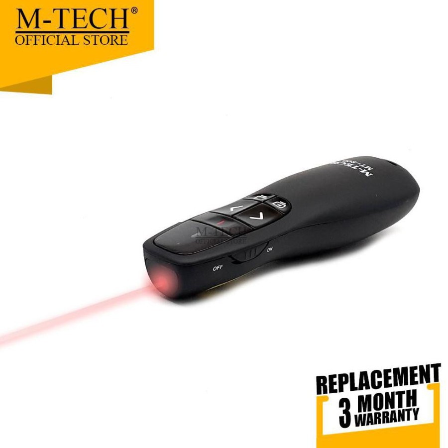 Wireless presenter m-tech 2.4ghz usb 2.0 with laser pointer blank screen for laptop pc mt-800 mt800