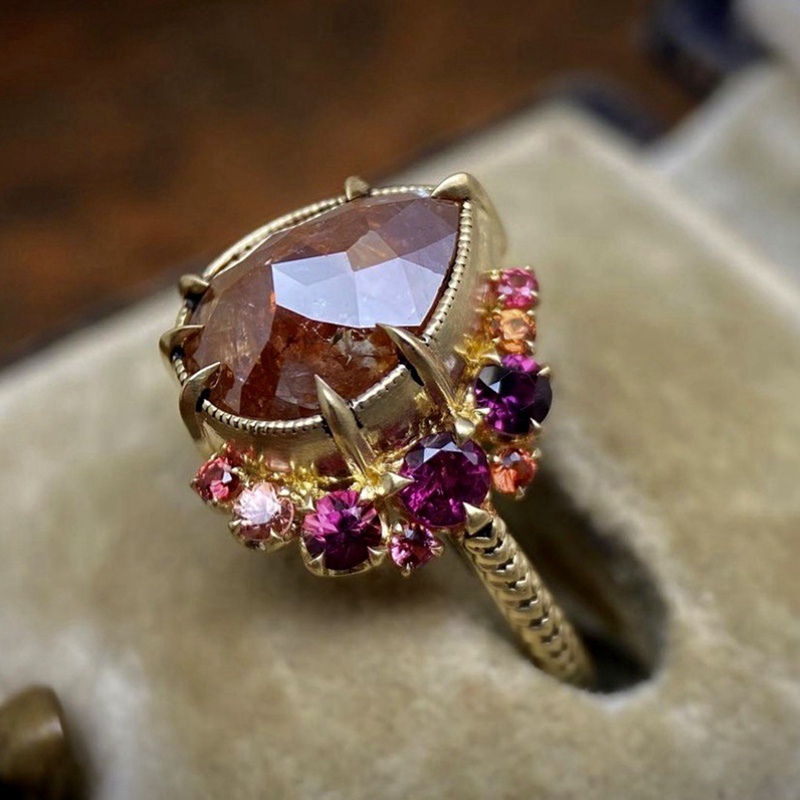 Fancyqube Cincin Emas Besar Bahan Resin Gaya Turki Dubai Untuk Wanita