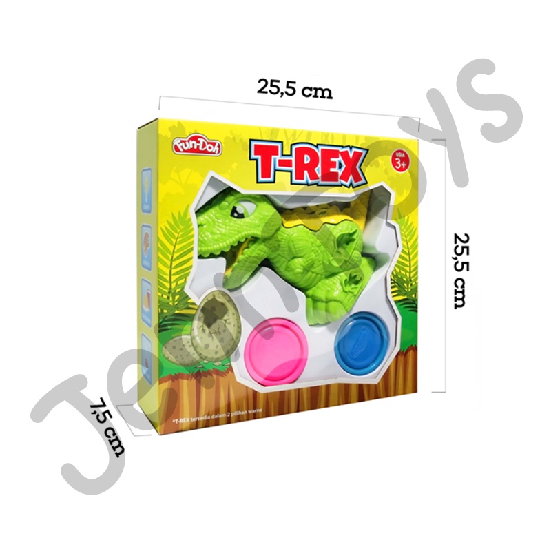 JennToys - Mainan Anak Mainan Lilin Fun-Doh Mainan anak perempuan mainan anak laki laki pretend play edukasi kreatifitas fun doh T-Rex dinosaurus dino - FUNDOH Trex