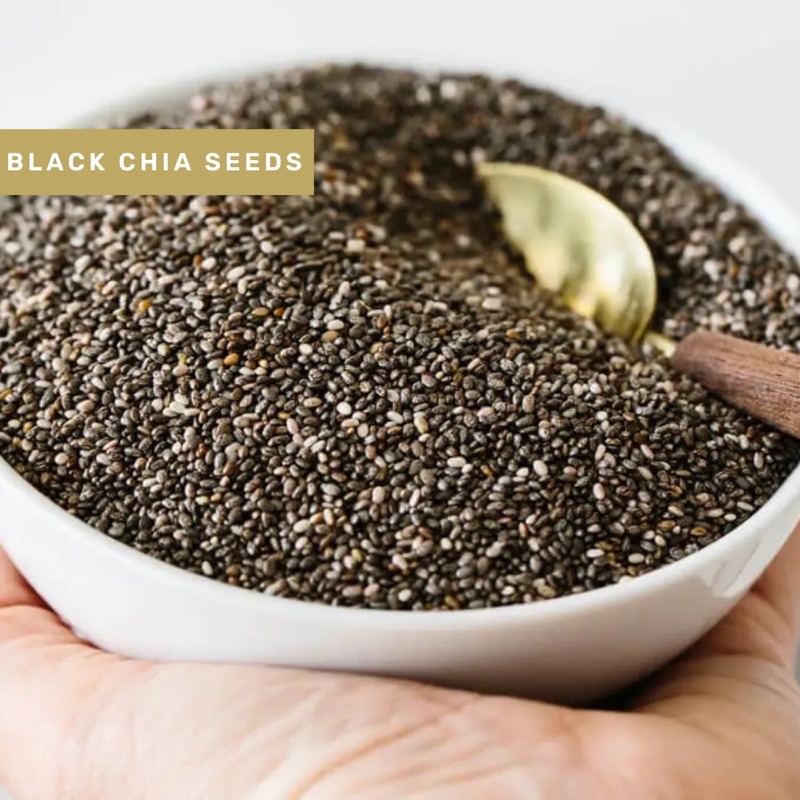 Organic&amp;Joy• Black Chia Seeds Mexico/Salvia Hispanica (Antioxidant,Dietary,Sehat Jantung)