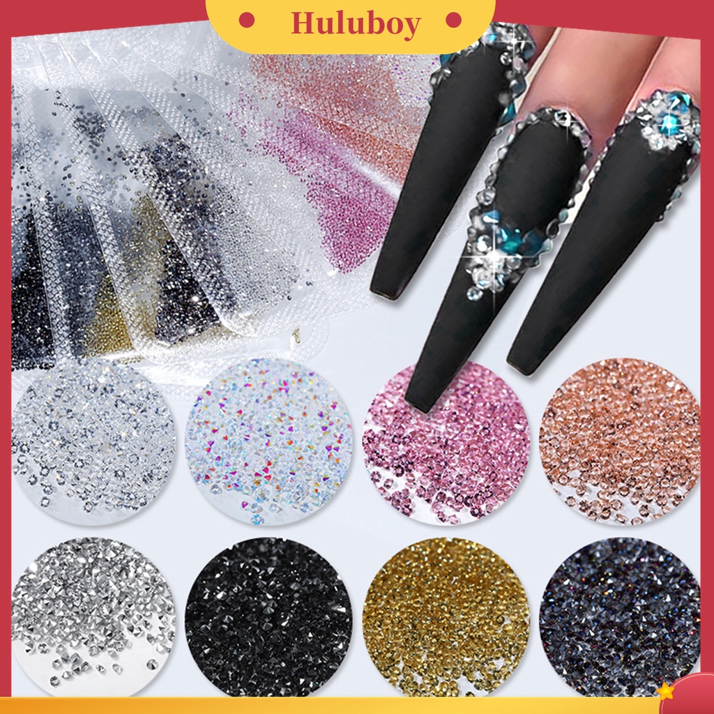 Huluboy Huluboy♡ 1440pcs / Set Manik-Manik Kristal Berlian Imitasi Bentuk Asimetris 3D Untuk Manicure Charms