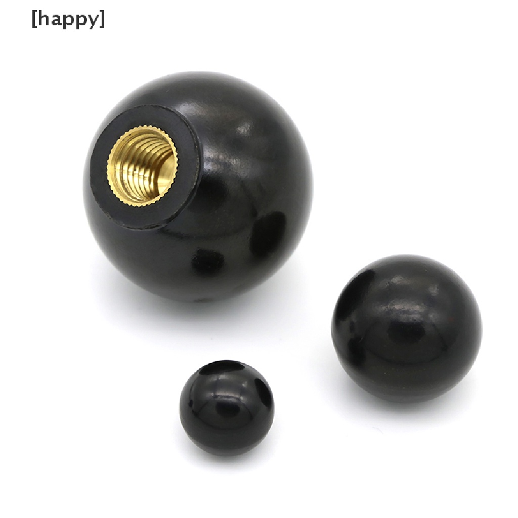 Ha Knob Clamping Nut M4 / M5 / M6 / M8 / M10 / M12 Bentuk Bola Bahan Plastik Warna Hitam