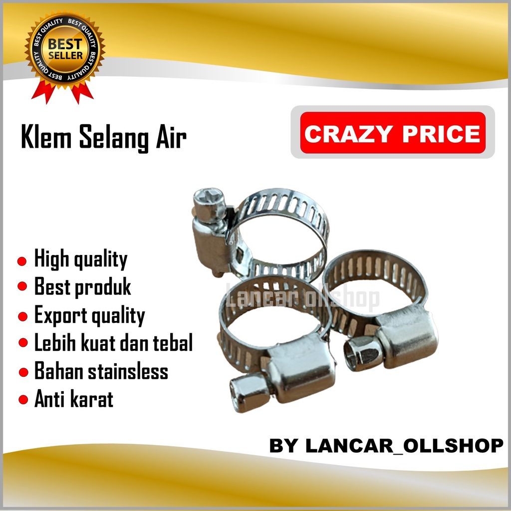 Klem Selang Air Hose Ring Konektor Penjepit Kran Clamp Stainless Murah