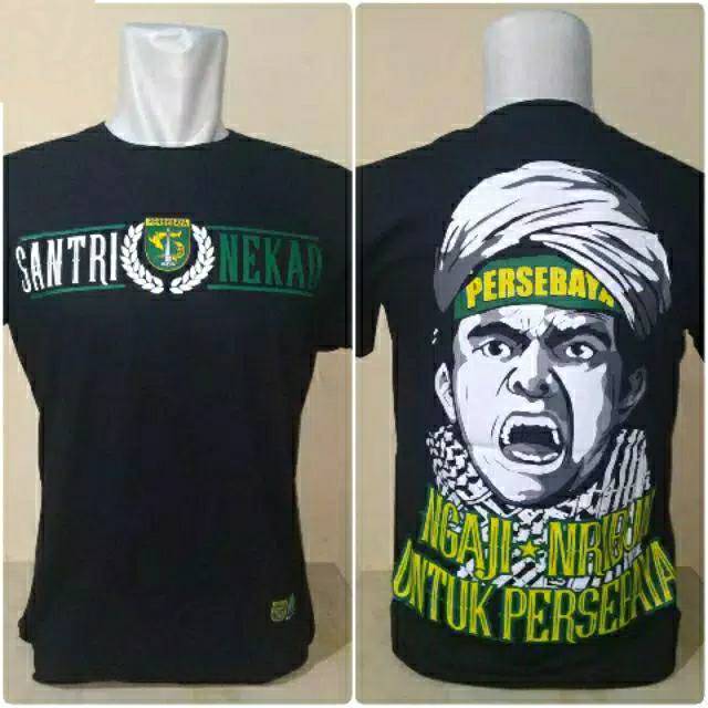 Kaos Bonek SANTRI NEKAT Hitam Versi Supporter Persebaya 1927 Terbaru 2020