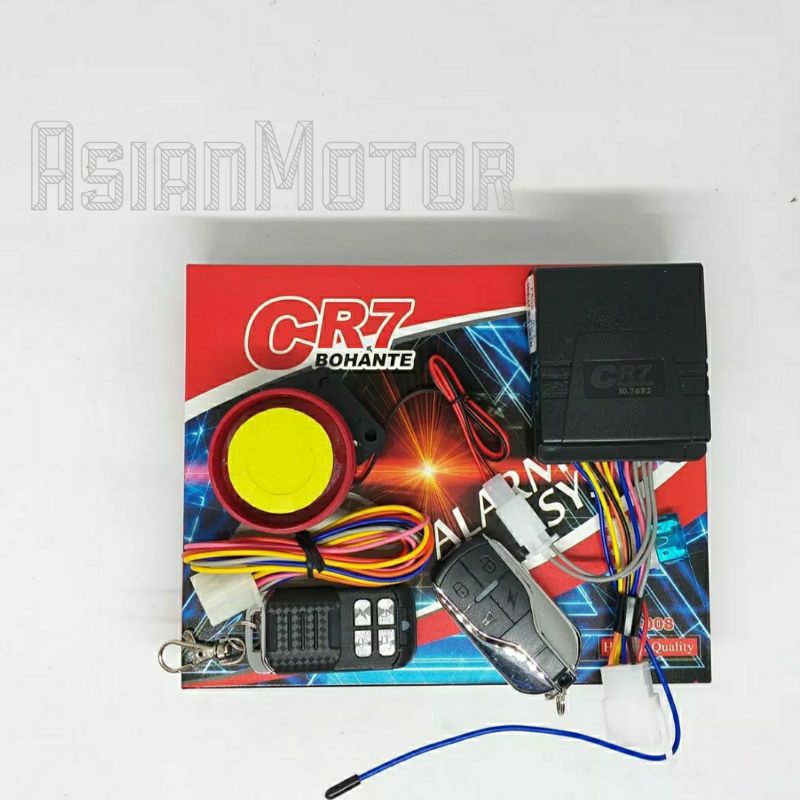 ALARM MOTOR 12 v BISA STARTER 2 REMOTE ANTI MALING SENSOR GETAR ALARM  CR7 MOSCOW PANOM