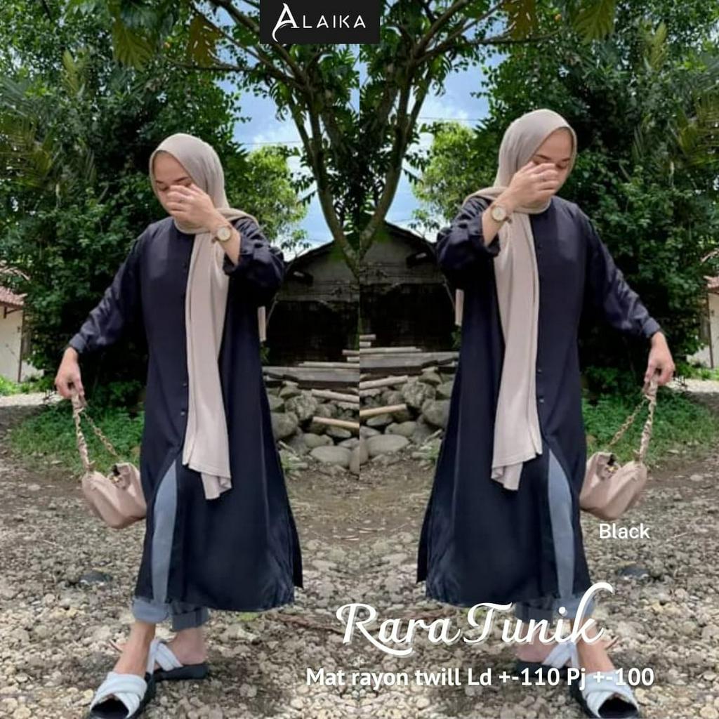 Rara Tunik Atasan Fashion Muslim Wanita Muslim Rayon Twill Original Produk By Alaika