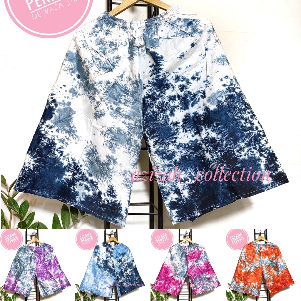 Celana Pendek 3/4 Bawah Lutut Dewasa Rayon Tie Dye Bali Big Size Pants