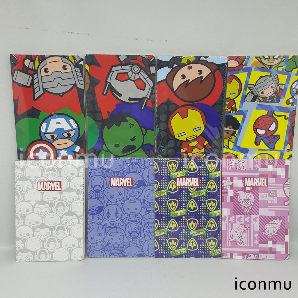 Miniso Marvel Small Stitch Bound Memo Book 24 Sheets Isi 3 Pcs Motif Campur