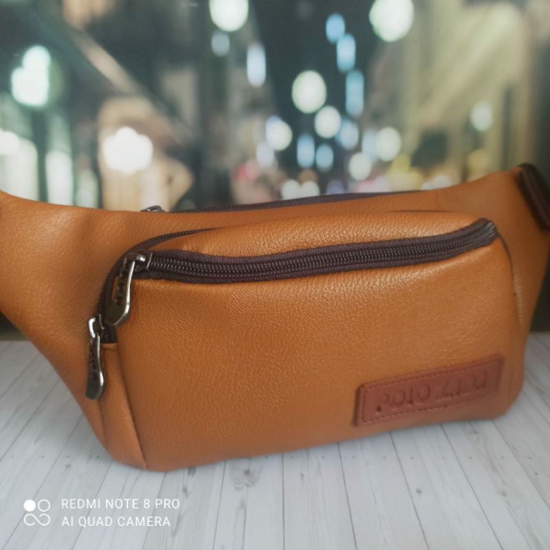 WAIST BAG PRIA BEST SALLER !!! Tas selampang Pria kulit PREMIUM Polozada PU Z012