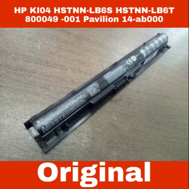 Baterai Laptop HP KI04 HSTNN-LB6S HSTNN-LB6T 800049 -001 Pavilion 14-ab000