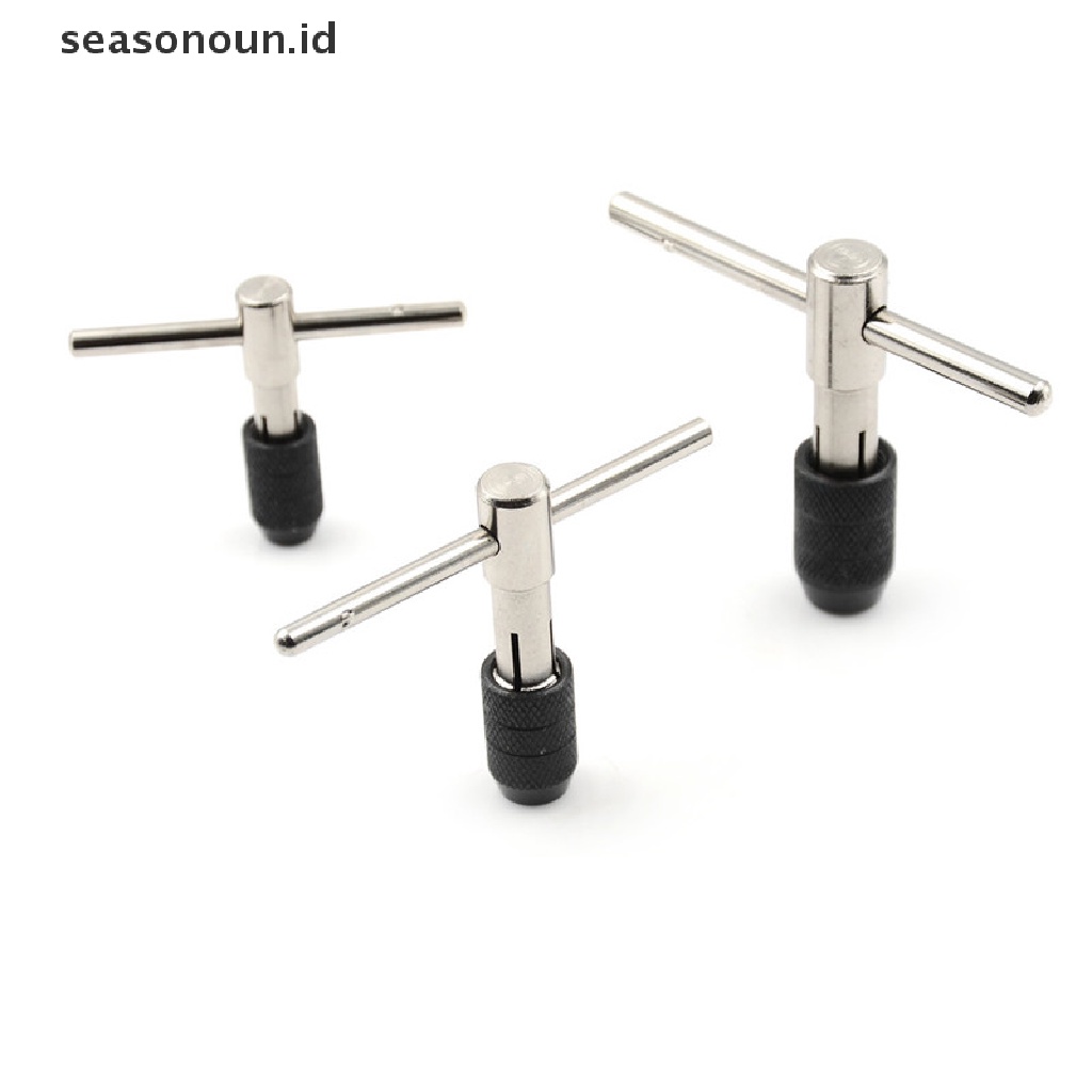 【seasonoun】 Adjustable Ratcheting T-Handle Tap Wrench M3-M6/M5-M8/M6-M12 Reamer Hand Tool .