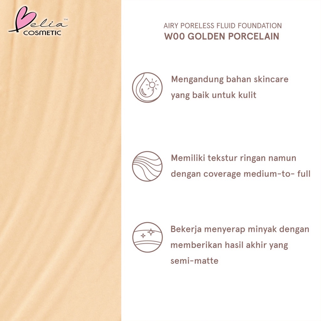 ❤ BELIA ❤ DEAR ME BEAUTY Airy Poreless Fluid Foundation 30g | KFC Series Primer + Foundation Breathable Cushion SPF 46 PA+++ 15g | BPOM