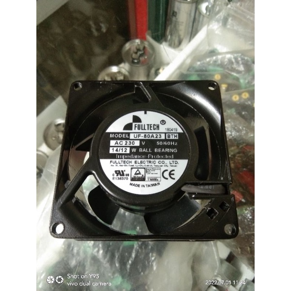 FAN AC FULLTECH ORI AC 230V 8CM X 3,8CM BALL BEARING MADE IN TAIWAN