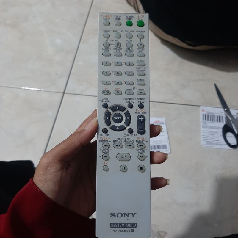 REMOTE REMOT DVD HOME TEATER SONY RM-AMU005 ORIGINAL ASLI