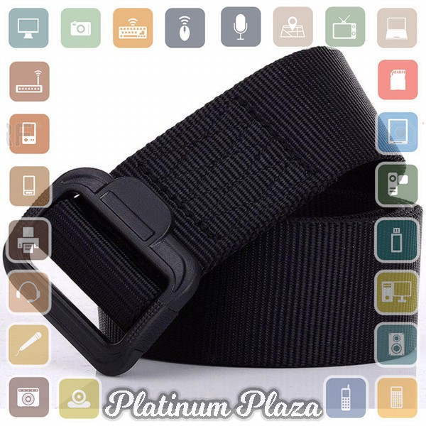 BOKADIAO Tali Ikat Pinggang Pria Anti Xray Plastik Canvas Non Metal Smooth Buckle - C`15L9F6-- Black