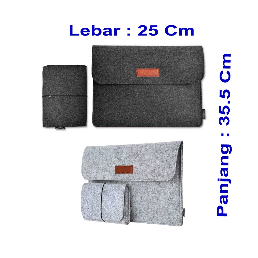 Tas Laptop Softcase Macbook Sleeve Simply Wool Felt 13inch free pouch