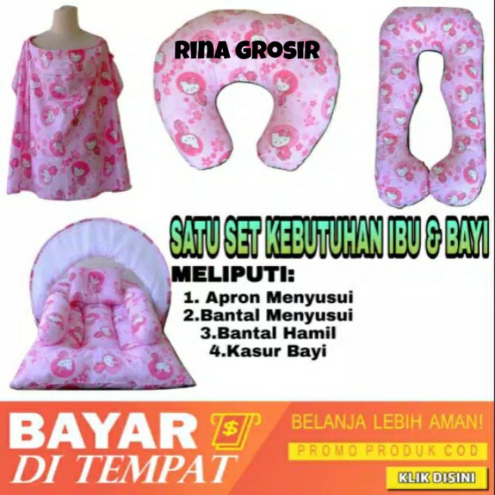Perlengkapan Ibu & Bayi Apron & BantalMenyusui | Kasur Bayi | BantalHamil ElhaBaby Motif Hello Kitty