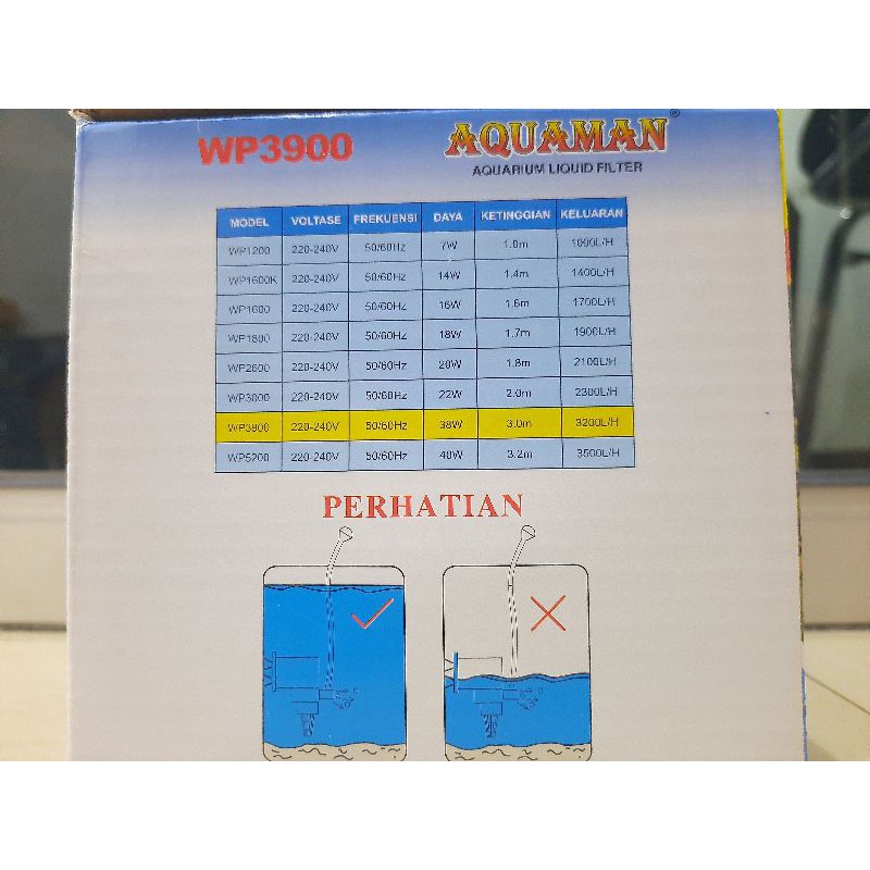 Promo murah POMPA AQUARIUM KOLAM AQUAMAN WP 3900