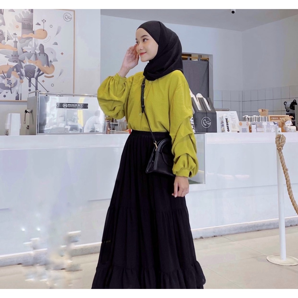 CUBITA TOP BLOUSE // KEMEJA CRINCLE OVERSIZE WANITA