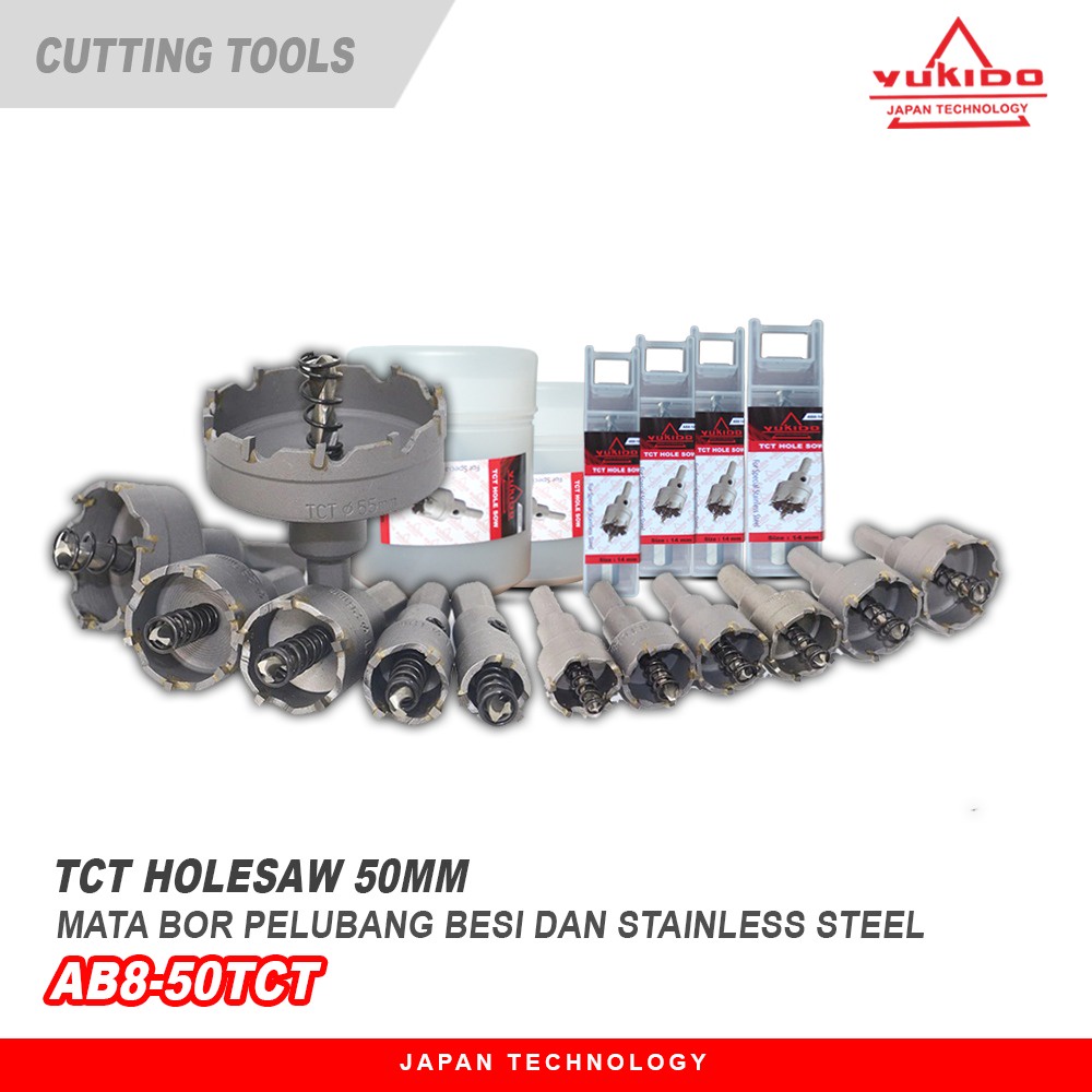 TERMURAH DIKELASNYA!! YUKIDO Mata Bor Holesaw Satuan TCT Hole Saw Carbide TCT Pelubang Besi