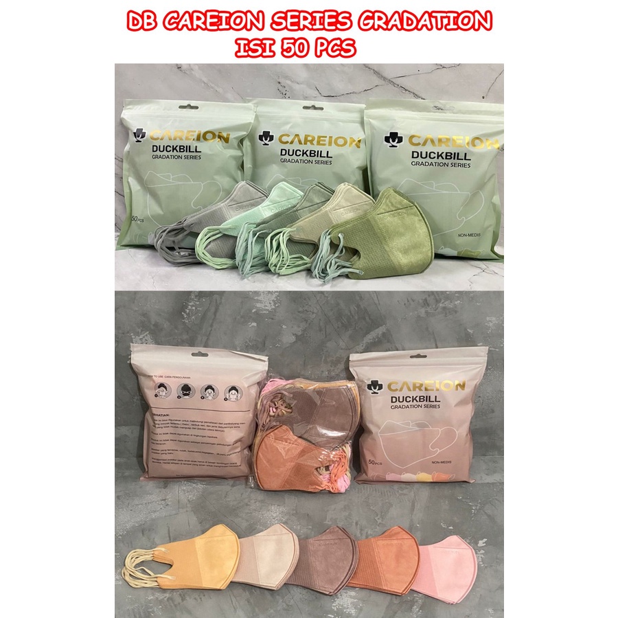 CAREION MASKER DUCKBILL GRADATION SERIES EMBOS 3PLY ISI 50 MIX 5 WARNA