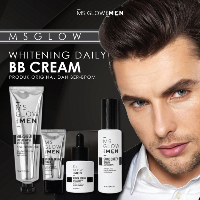 Ms glow Men / Ms Glow For men / Skincare/ Paket Perawatan Wajah Pria