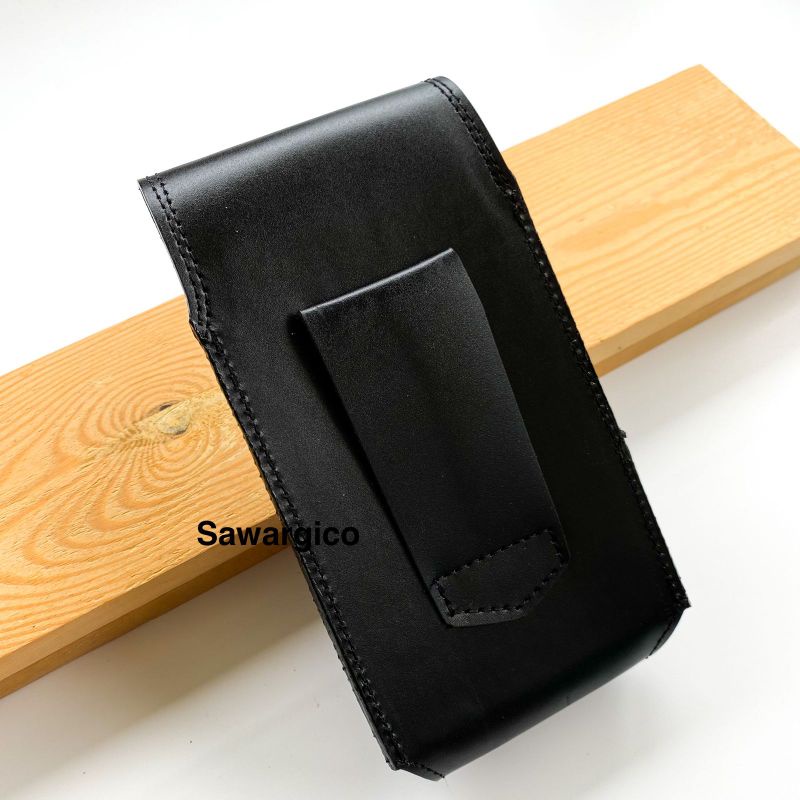 Dompet hp pinggang satpam kulit sapi asli Fullgrain