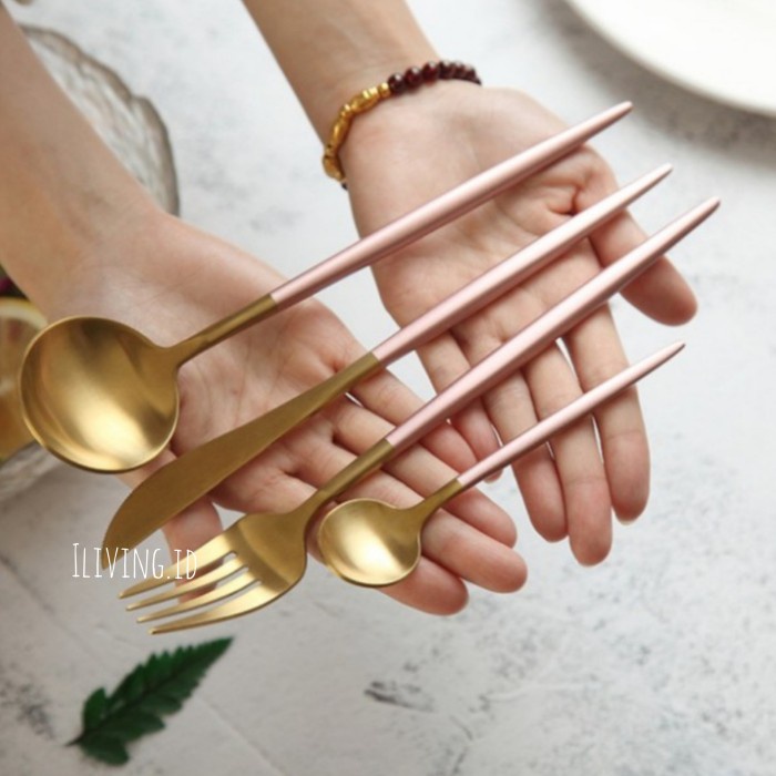 Cutlery Set - Cutlery Set Pink Gold