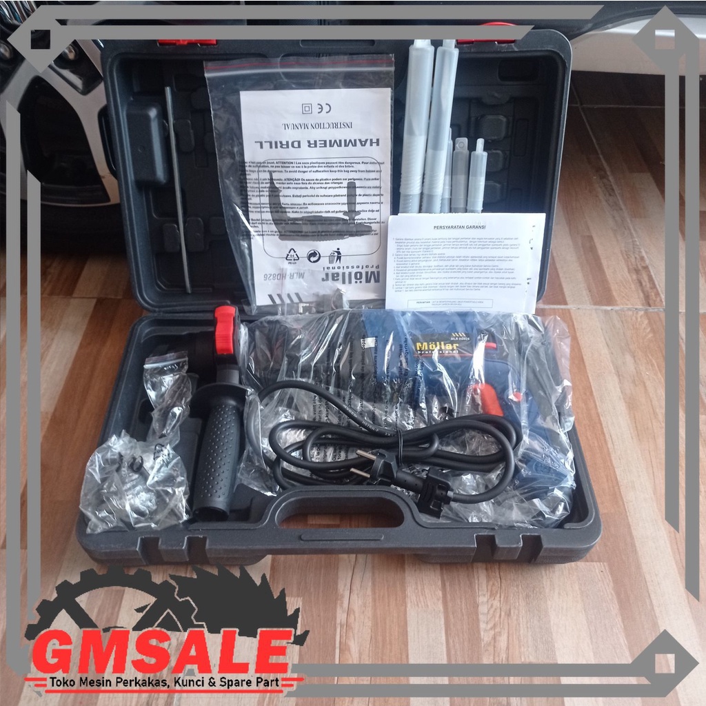Mesin Bor Rotary Hammer Molar HD 826 Heavy Duty set MOLLAR HD826 3 mode ROTARY HAMMER DRILL 26 MM