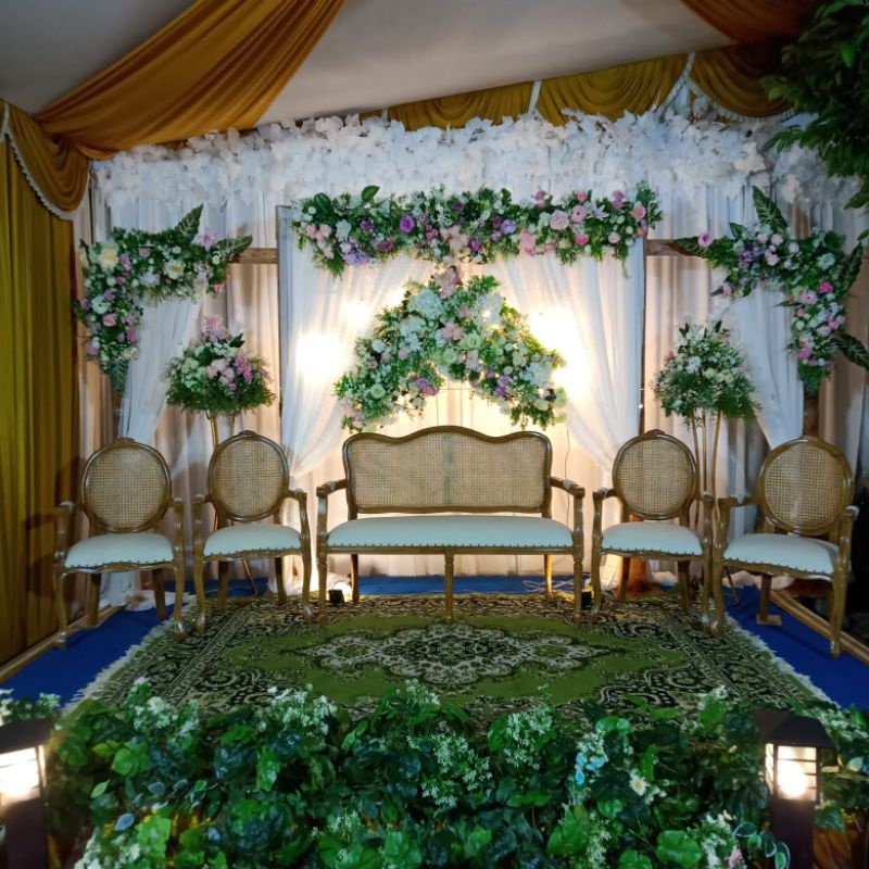 Sewa Dekorasi Pelaminan Minimalis Modern Murah Jakarta 5 Meter - Sewa Backdrop Pelaminan 5 Meter