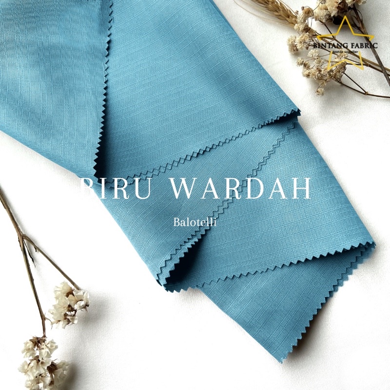 Bahan Bintang Fabric Kain Baloteli Polosan 1 meter-Biru Wardah