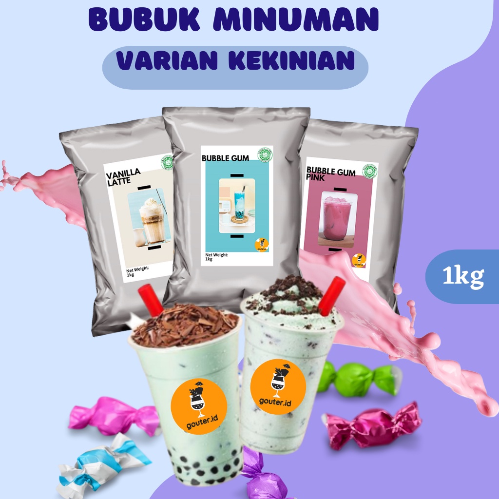 BUBUK MINUMAN RASA KEKINIAN 1KG / SERBUK MINUMAN ANEKA RASA / POWDER MINUMAN / MINUMAN KEKINIAN