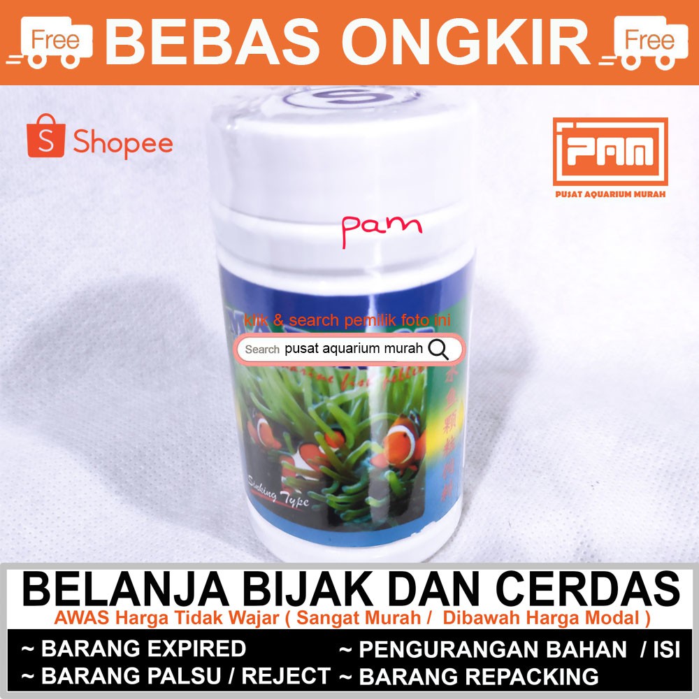 Makanan Ikan Laut Hias MARINE 27 Nemo Akuarium Reef Badut Blue Yellow Pusat Aquarium Murah PAM