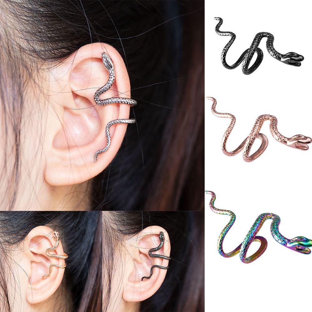 Nanas 1PC Klip Earing Ular Kuningan Punk Tanpa Tindik Manset Non Tindik