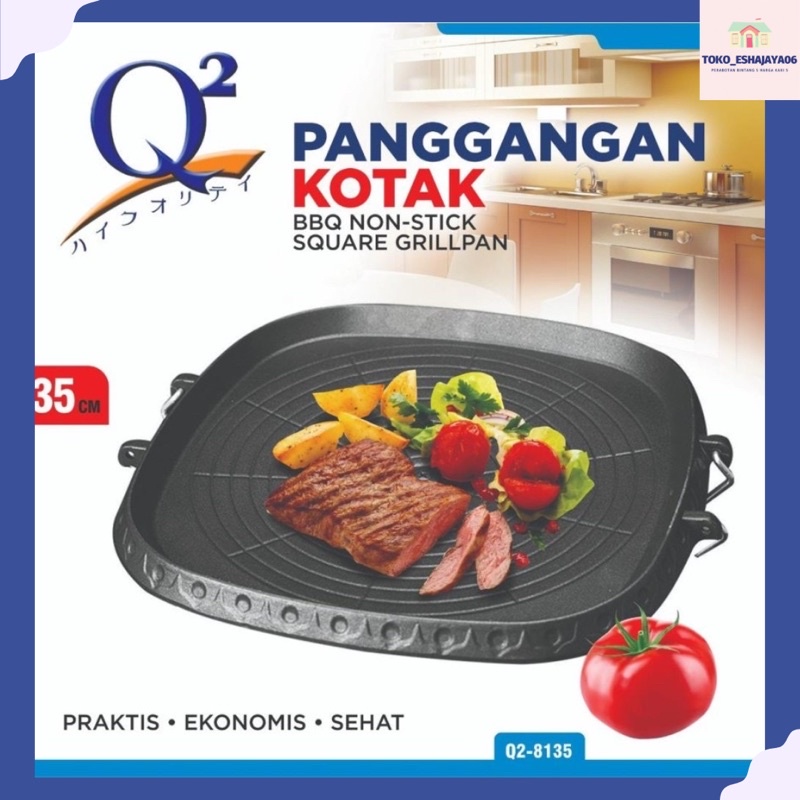 Alat Panggang BBQ Grill Pan Korbeq Grill Pan Q2-8135 Q2 8135 Pemanggang Daging Ayam