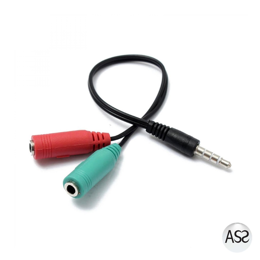 ASS Shop - Splitter Audio Cable 3.5mm Male to 3.5mm HiFi Mic Headphone - AV123