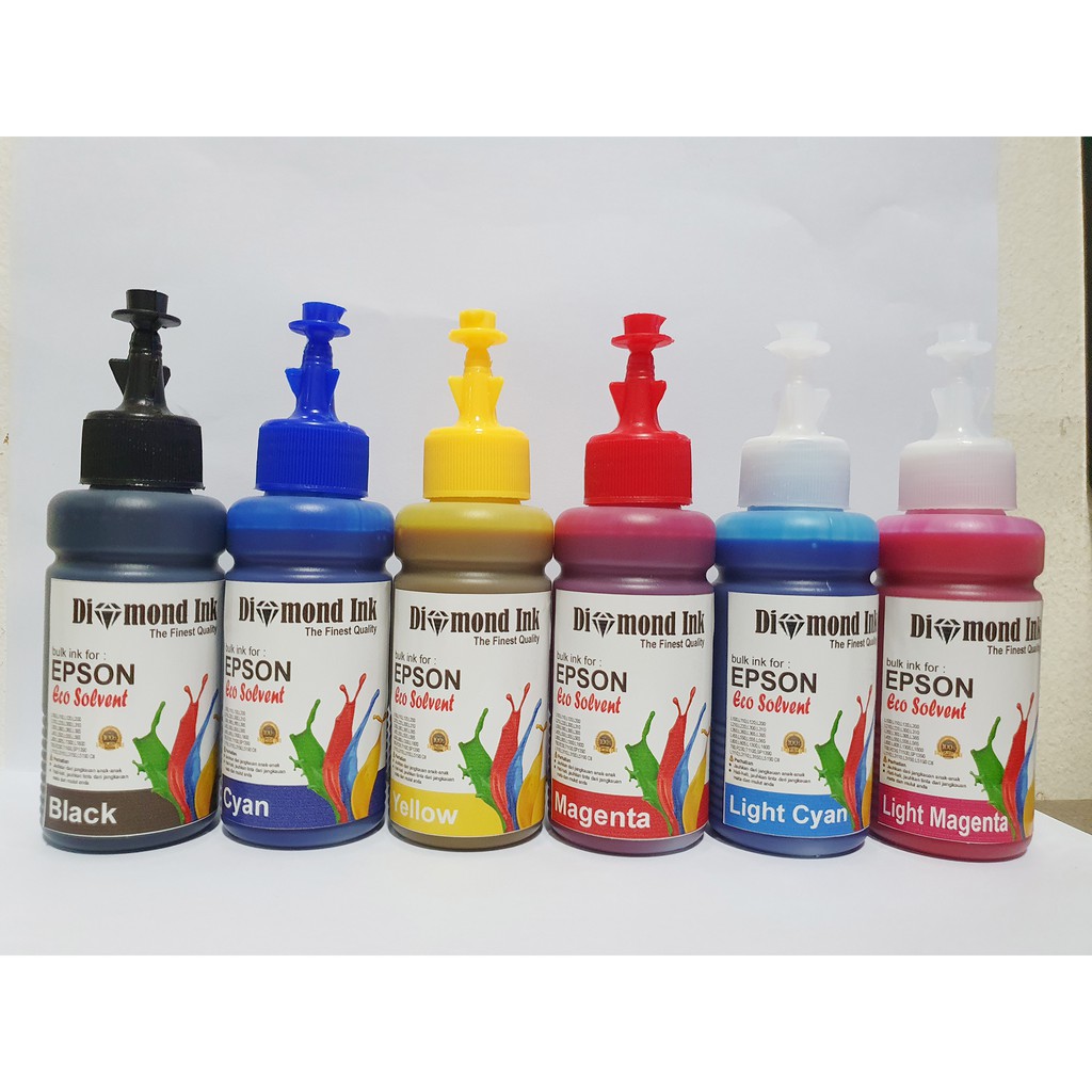 Paket Tinta Eco Solvent Diamond Ink For Epson (1 Paket 6 Warna)