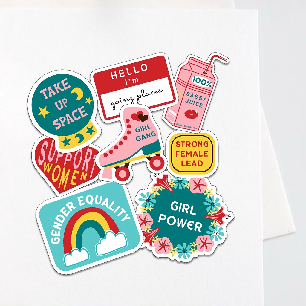

Sticker Girl Gang Aesthetics | Stiker Waterproof Tumblr Handphone Laptop 8 PCS