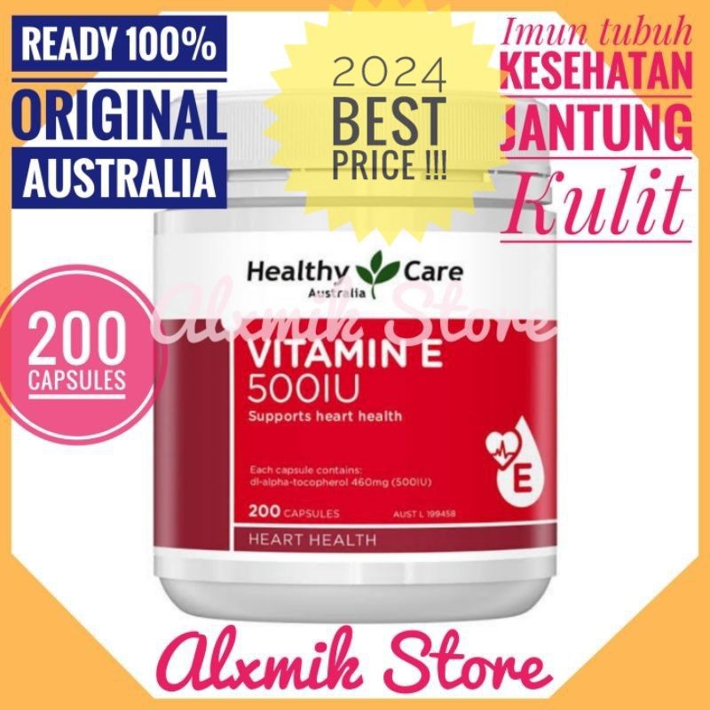 Healthy Care Vitamin E 500 iu 200 Caps original 🇦🇺