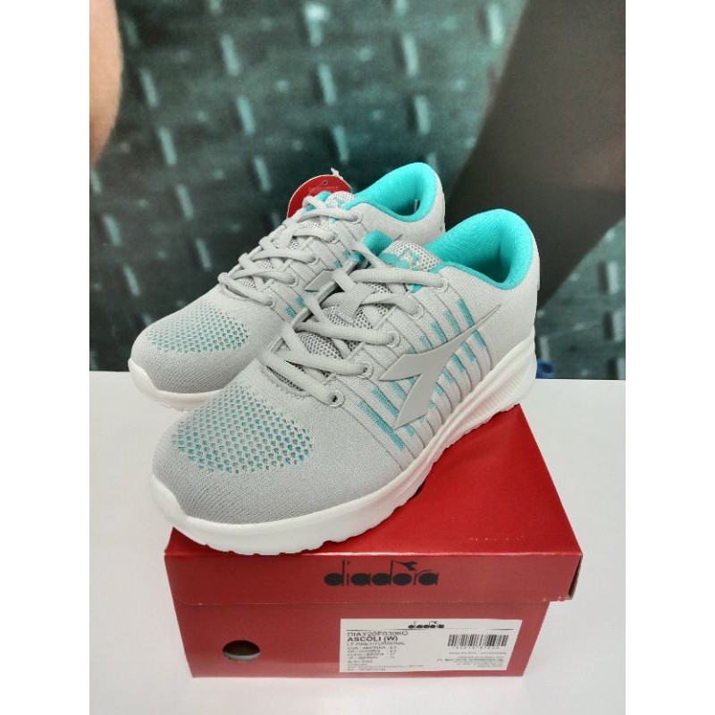 SEPATU WANITA ORIGINAL DIADORA ASCOLI LT GREY/TURQOISE