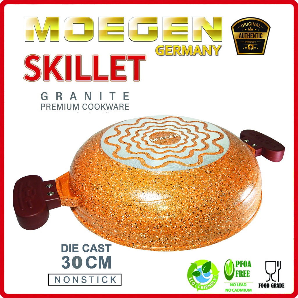 MOEGEN GERMANY SKILLET 30CM GRANITE ORANGE ANTI LENGKET ORIGINAL