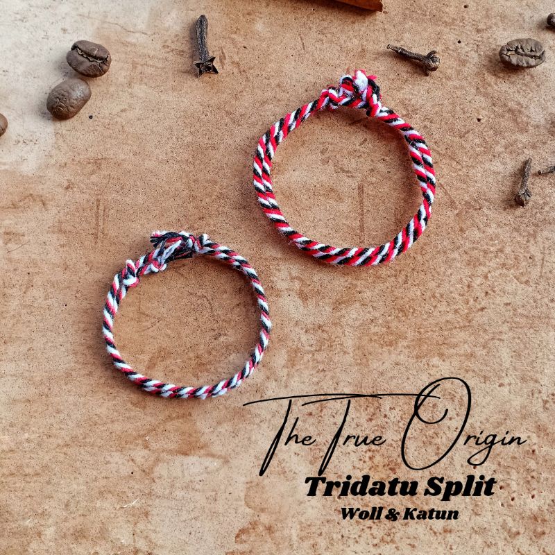 The True Origin Split / Gelang Tali Tridatu / Gelang Sangadatu / Gelang Khas Bali / Gelang Pancadatu /  Gelang tridatu Tipis Murah / Gelang Cowok Murah / Gelang Pria Hitam / Craftdewata