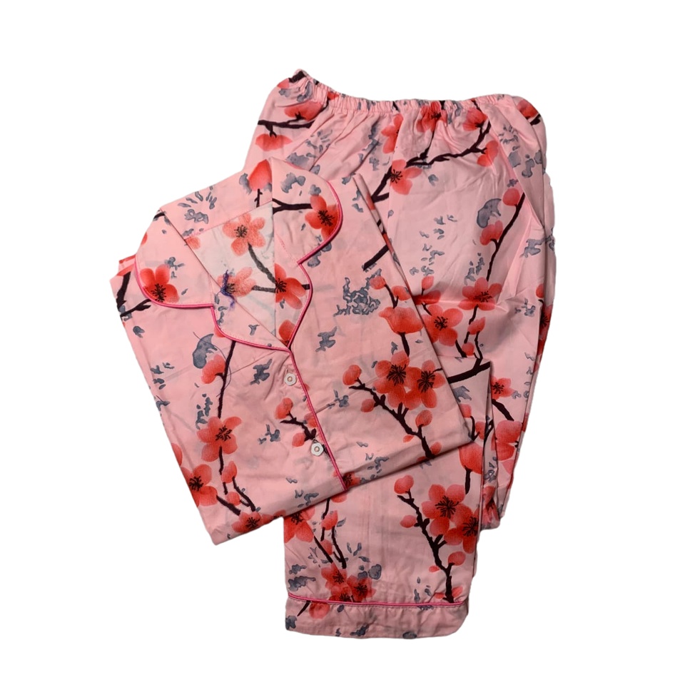 BAJU TIDUR WANITA/PIYAMA WANITA KATUN MOTIF SAKURA NEW CP/PP PART 2