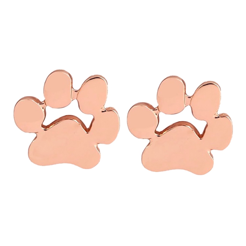 Hu Hu Hu Hu Hu Alat Bantu Pasang Kacamata♡ 1 Pasang Anting Stud Bentuk Jejak Kaki Hewan Bahan Alloy Untuk Wanita