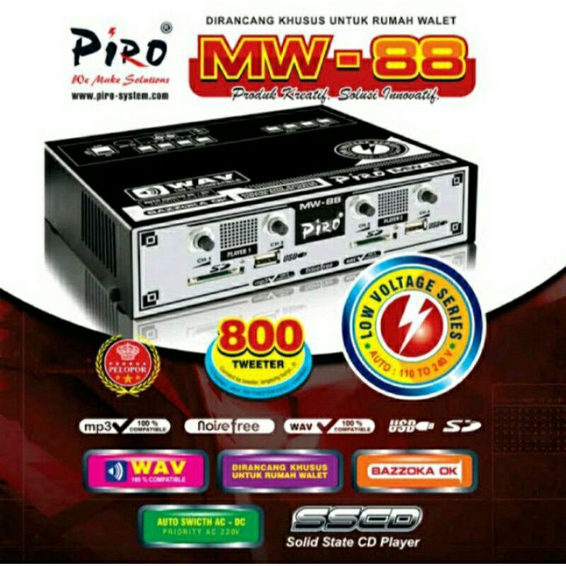 (Bisa COD) ampli walet PIRO MW 88 + anti petir