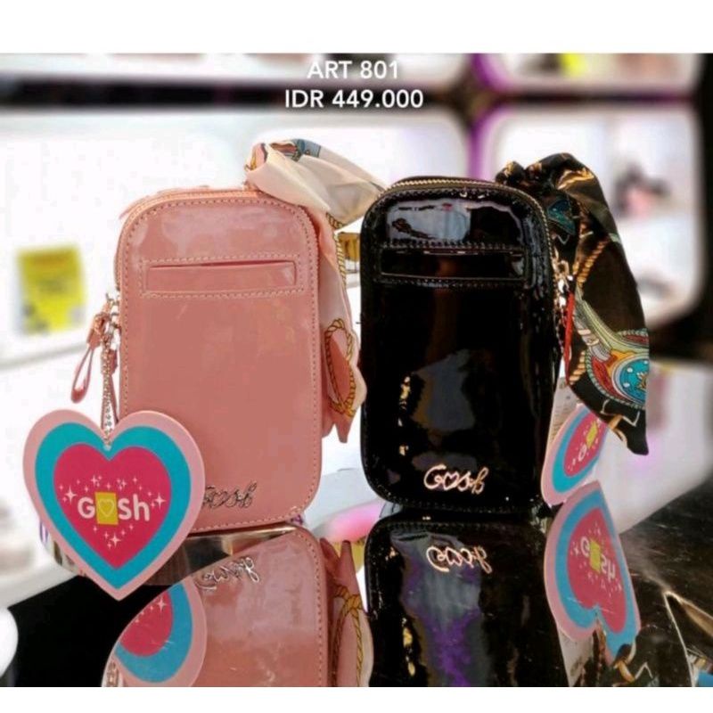[Bisa COD] Ready Tas Hp Gosh Original New art 801 Black pink