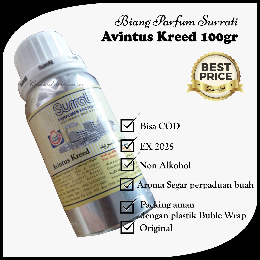 Parfum AVINTUS KREED 100gr | Parfum Surrati | Surrati Perfumes | Bibit Minyak Wangi