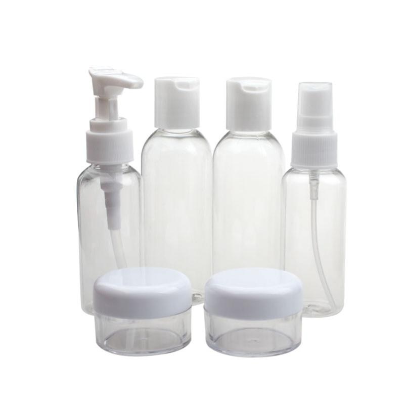 Set Wadah Botol Travel Kit Perjalanan Pesawat Spray Pump Pompa Sabun Sampo Skincare Lotion Cairan Serbaguna Botol Kosong Isi Ulang Refill Bottle