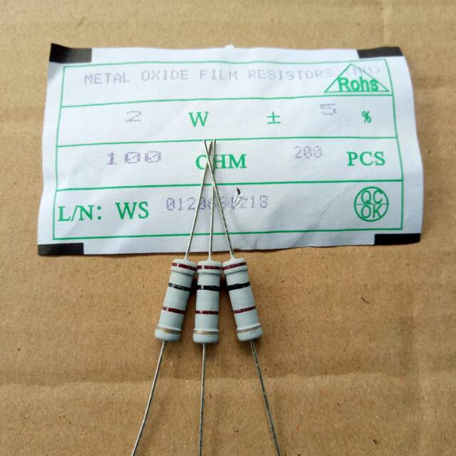 Resistor 100 ohm 2watt 50pcs
