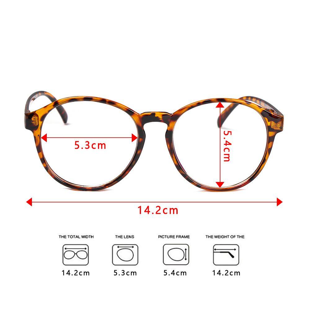 R-flower Round Glasses Vision Care Lensa Transparan Frame Kacamata Optik Retro Plastik